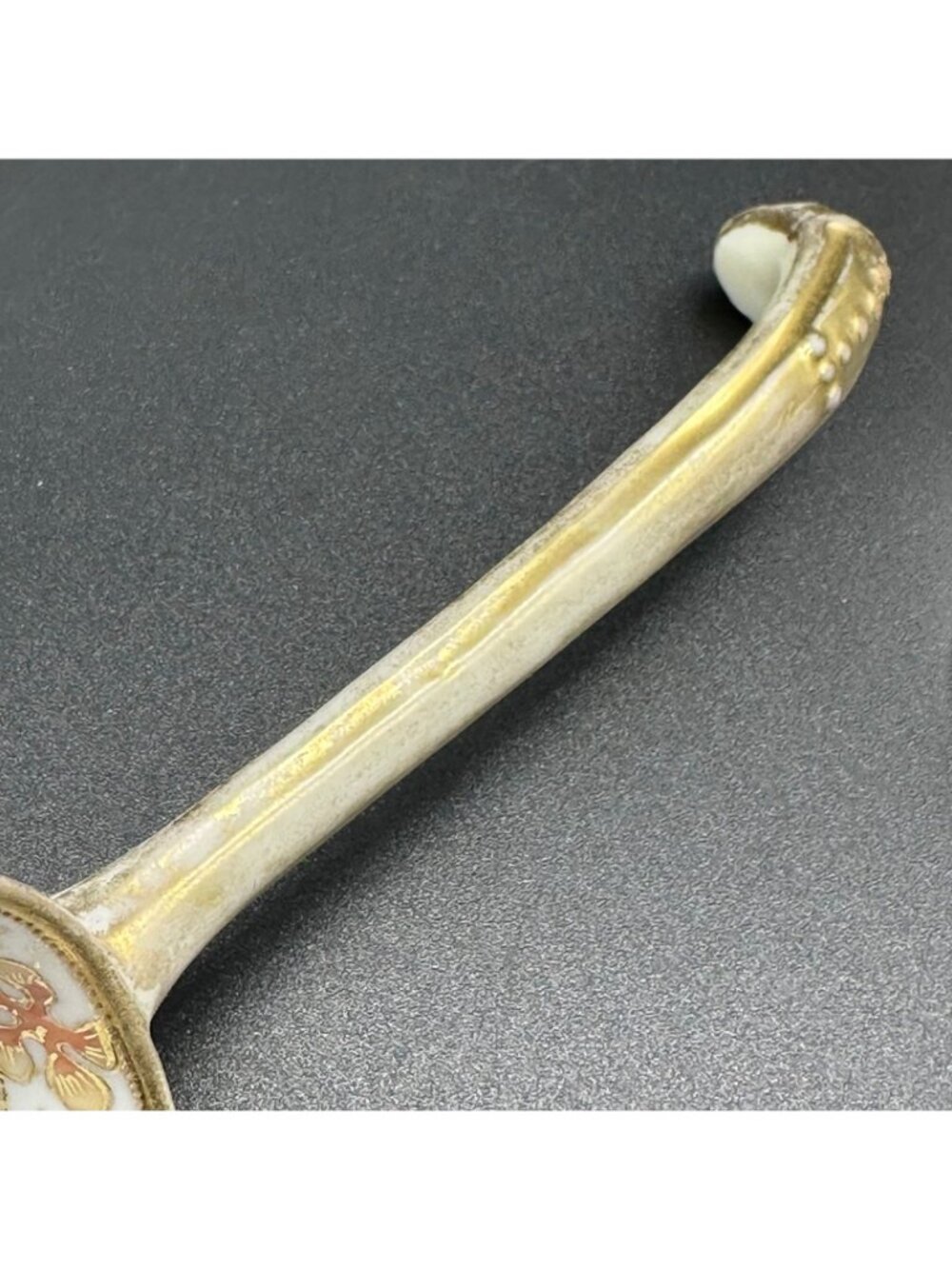 Antique Nippon Hand Painted Floral Moriage Gold Footed Dish Set Ladle Plate - Picture 7 of 10